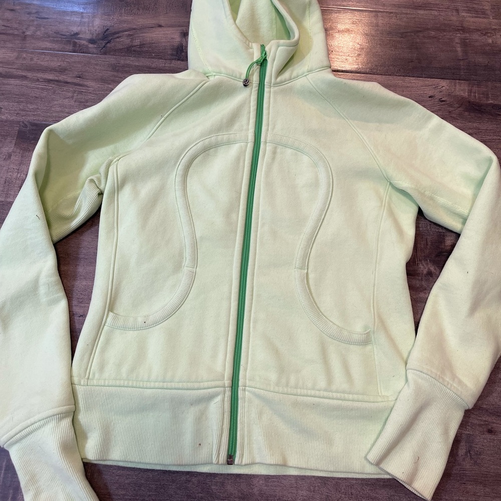Mint lime green Lululemon scuba hoodie size 8